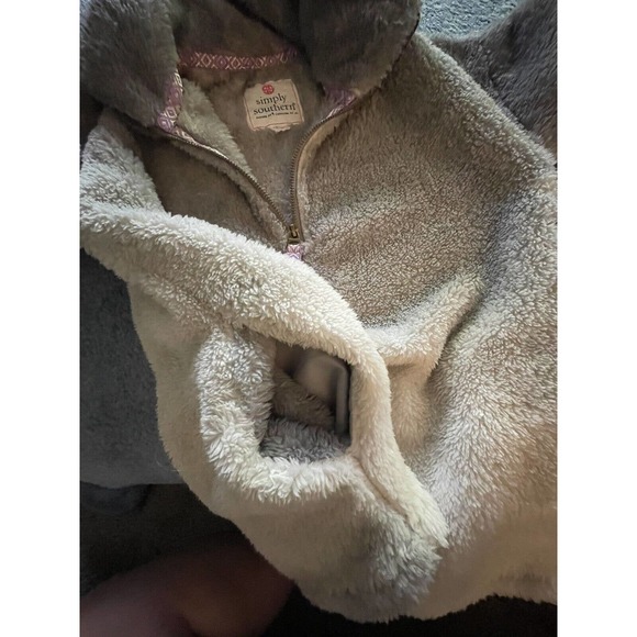 Simply Southern Sherpa half- zip Coat Jacket‎ Womens Size Small W/pockets - Picture 5 of 9